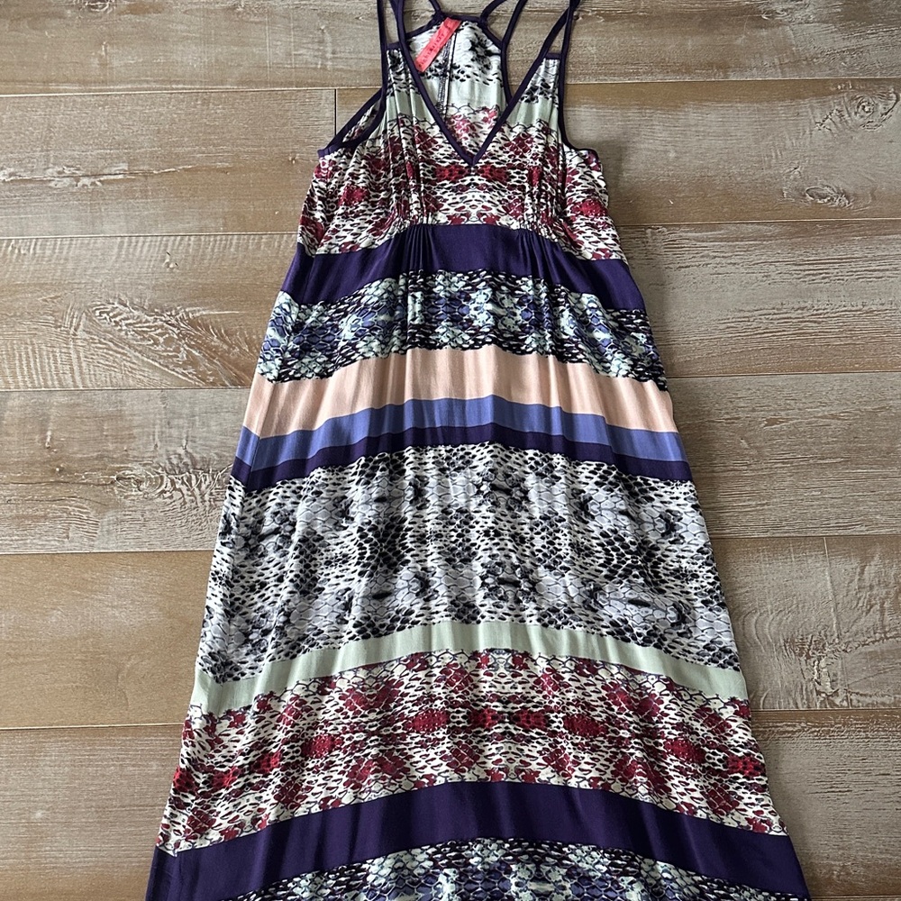 Eighty Eight Multicolor Striped Maxi Dress